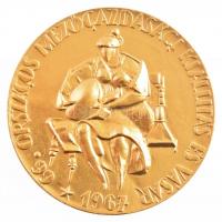 1967. 66. Országos Mezőgazdasági Kiállítás és Vásár / I. díj aranyozott bronz díjérem, eredeti tokban (70mm) T:2 ph, karc