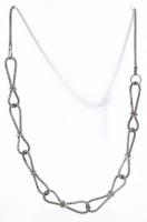 Ezüst(Ag) nyaklánc, jelzett, állítható h: max. 47 cm, nettó: 6,4 g