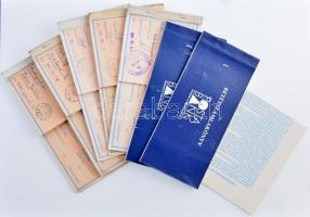 1989-1997. 7db Postabank betétszámlakönyv, összesen 718Ft követeléssel, szabályzattal