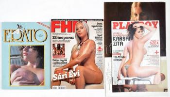 3 db erotikus magazin (Playboy, FHM, Erato) + kihajtható poszter, 57x26,5 cm