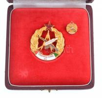 1986. "Stromfeld Aurél-díj" aranyozott, zománcozott Br kitüntetés miniatűrrel, eredeti, ki...