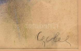 Czóbel Béla (1883-1976): Női portré. Pasztell, papír. Jelzett. Kissé foltos és kissé sérült (hajtásn...