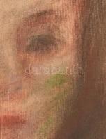 Czóbel Béla (1883-1976): Női portré. Pasztell, papír. Jelzett. Kissé foltos és kissé sérült (hajtásn...