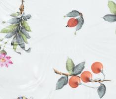 Herendi BFR (BOUQUET de FRUITS) gyümölcs mintás nagy leveles kínáló, jelzett, kopásnyomokkal. 24x20x...