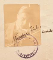 1919 Összekötő tiszti fényképes igazolvány Stromfeld Aurél vezérkari főnök aláírásával