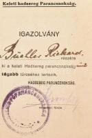 1919 Összekötő tiszti fényképes igazolvány Stromfeld Aurél vezérkari főnök aláírásával