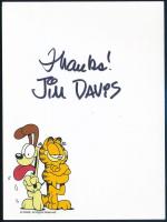 Jim Davis a Garfield rajzolójának autográf aláírása lapon