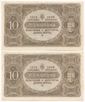 1920. 10K (2x) egy ugrásos sorszámkövetők "a 030 456.173 - a 030 456.175" T:I-,II Adamo K1...