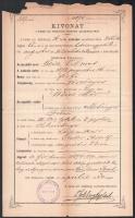 1890 Budai Izr. kitközség anyakönyvi kivonat Goldberg Rafael rabbi aláírásával