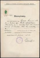 1940 Óbuda Izraelita anyakönyvi kivonat, anyakönyvvezető rabbi aláírásával