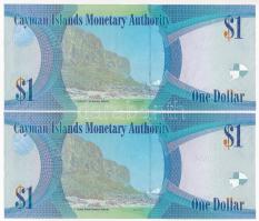 Kajmán-szigetek 2018. 1$ (2x, sorszámkövető) T:I- Cayman Islands 2018. 1 Dollar (2x, consecutive ser...