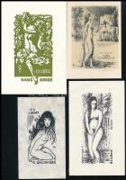 3 db erotikus ex libris Menyhárt József, Réthy István collection