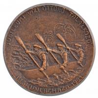 1981. "Jubileumi Vízi Úttörő Találkozó - Kiskunlacháza 1981" egyoldalas, öntött bronz plakett (~100mm) T:1-