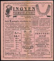 cca 1930 Fogászati reklám nyomtatvány