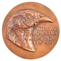 1971. "Á.G.K. Vadgazdálkodási Bizottsága - VVK 1971" egyoldalas Br emlék plakett (116mm) T:2 patina, kis ph, ragasztónyom a hátoldalon