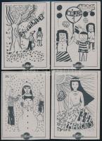 1982 10 db különféle Úttörő- és Ifjúsági Ház Tatabánya kártyanaptár