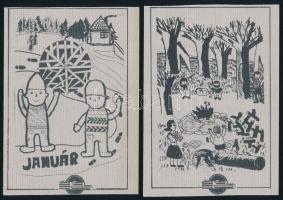 1982 10 db különféle Úttörő- és Ifjúsági Ház Tatabánya kártyanaptár