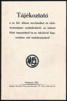 1933 m. kir állami mechanikai elektromosipari szakiskola tájékoztató füzete 16p. képekkel