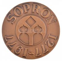 Renner Kálmán (1927-1994) 1977. "Sopron 1277-1977" kétoldalas Br emlékérem (60mm) T:2 pati...