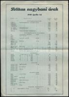 1940 Pelikan írószerek árlista 4p.