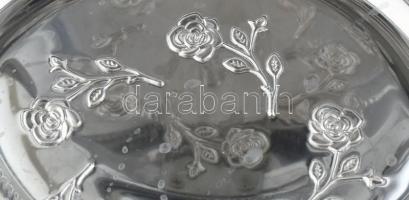 Rozsdamentes acál fagylaltos készlet (6db kehely, 1db tálca), levél formájú kínáló, emeletes kínáló....