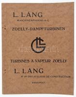 cca 1930 Láng gépgyár turbinák képes reklám nyomtatvány francia és német nyelven 23p + 14 t képek.