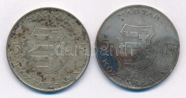 1947. 5Ft Ag "Kossuth" (2x) T:3 patina Adamo F8.1