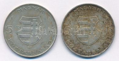 1947. 5Ft Ag "Kossuth" (2x) T:3 patina Adamo F8.1