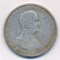 1930. 5P Ag "Horthy jobbra" T:3 patina Adamo P8