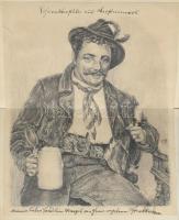 cca 1896-1903 Emlékkönyv több, részben rajzos bejegyzéssel, többségében magyar, kisebb részben magya...