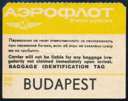 1955 Aeroflot repülőtársaság budapesti csomagjegye