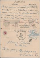 1930 SS President Lincoln óceánjáró hajó képes ismertető levelezőlapja pecséttel