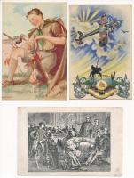 6 db RÉGI katonai motívum képeslap / 6 pre-1945 military motive postcards
