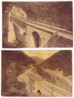Tiszolc, Tisovec; vasúti híd / railway bridge - 2 db régi lap / 2 pre-1945 cards