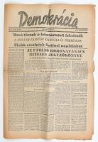 1945 A Demokrácia című újság IV. évfolyamának 28. száma, címlapon: Az utolsó koronatanács hiteles jegyzőkönyve