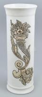 Limoges porcelán díszváza, fém rátéttel, kopott, jelzett, m: 32cm