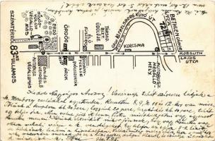 1930 Budapest II. Széphalom-telep. Bethlen Gábor utca 12. Hátoldalon megközelítési térkép (EK)