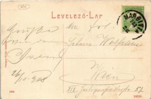 1908 Margitta, Marghita; Fő utca, Csengery Antal üzlete, Református templom. Henger Victor kiadása. ...