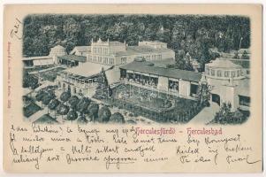 1900 Herkulesfürdő, Baile Herculane; Stengel & Co. Reliefkarte Emb.