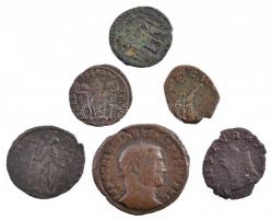 Római Birodalom 6db klf római bronz érme a IV. századból T:2-3 Roman Empire 6pcs of diff Roman bronze coins from the IVth century C:XF-F