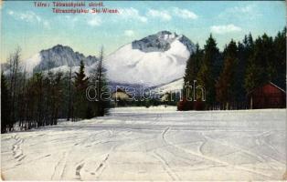 1917 Tátraszéplak, Tatranska Polianka, Westerheim (Tátra, Magas-Tátra, Vysoké Tatry); ski rét, téli sport. Cattarino S. utóda Földes Samu kiadása. Dr. Guhr felvétele / ski area, winter sport (EK)