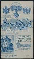 1905 Férfiportré, keményhátú fotó Szigeti szolnoki műterméből, hátoldalon a műterem képével, vágott ...