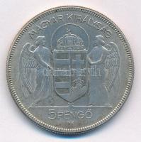 1930. 5P Ag "Horthy jobbra" T:1-,2 patina, kis karc
Adamo P8