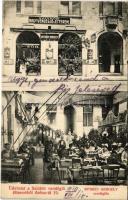 1910 Budapest XIV. Bitskey Gergely Szinkör nagy vendéglő és étterem, Szt. István sör, belső. Aréna út 19. (ma Dózsa György út)