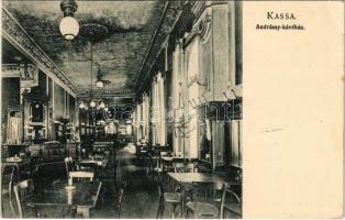 1908 Kassa, Kosice; Andrássy kávéház, belső, biliárdasztalok. Kiadja Divald K. Fia fénynyomdája / café, interior, pool tables (EK)