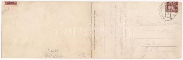 1921 Dobsina, Dobschau; Dobsinai jégbarlangi telep. Falvi Jenő kiadása. Kihajtható panorámalap / gen...