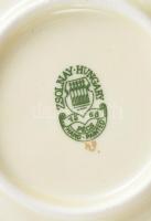 Zsolnay virág mintás tál, kézzel festett, jelzett, hibátlan, d: 30 cm