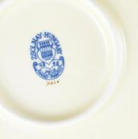 Zsolnay virág mintás tál, kézzel festett, jelzett, hibátlan, d: 30 cm