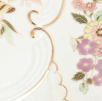 Zsolnay pillangó mintás tál, kézzel festett, jelzett, hibátlan, d: 30 cm