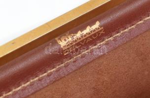 Delvaux bőr és réz levéltartó, m: 12,5cm